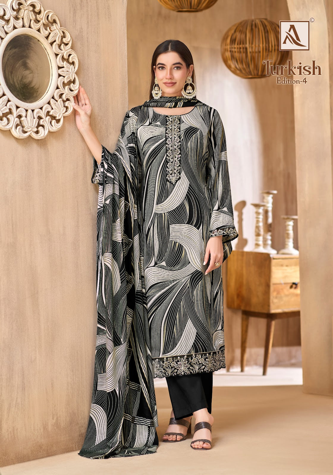 Turkish Edition 4 Alok Viscose Reyon Karachi Salwar Suits Wholesaler Gujarat