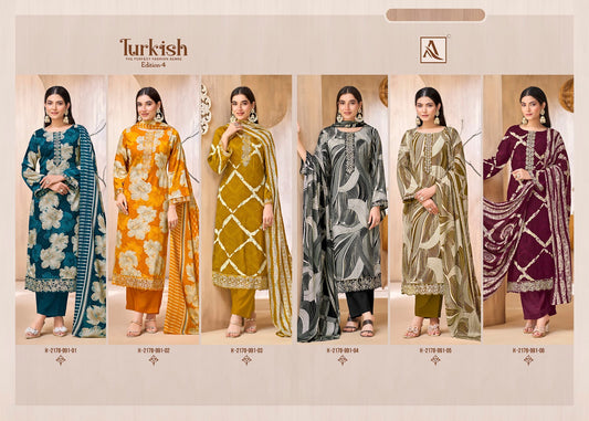 Turkish Edition 4 Alok Viscose Reyon Karachi Salwar Suits Wholesaler Gujarat