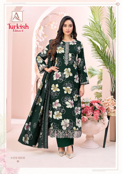 Turkish Edition 6 Alok Viscose Reyon Karachi Salwar Suits Supplier India