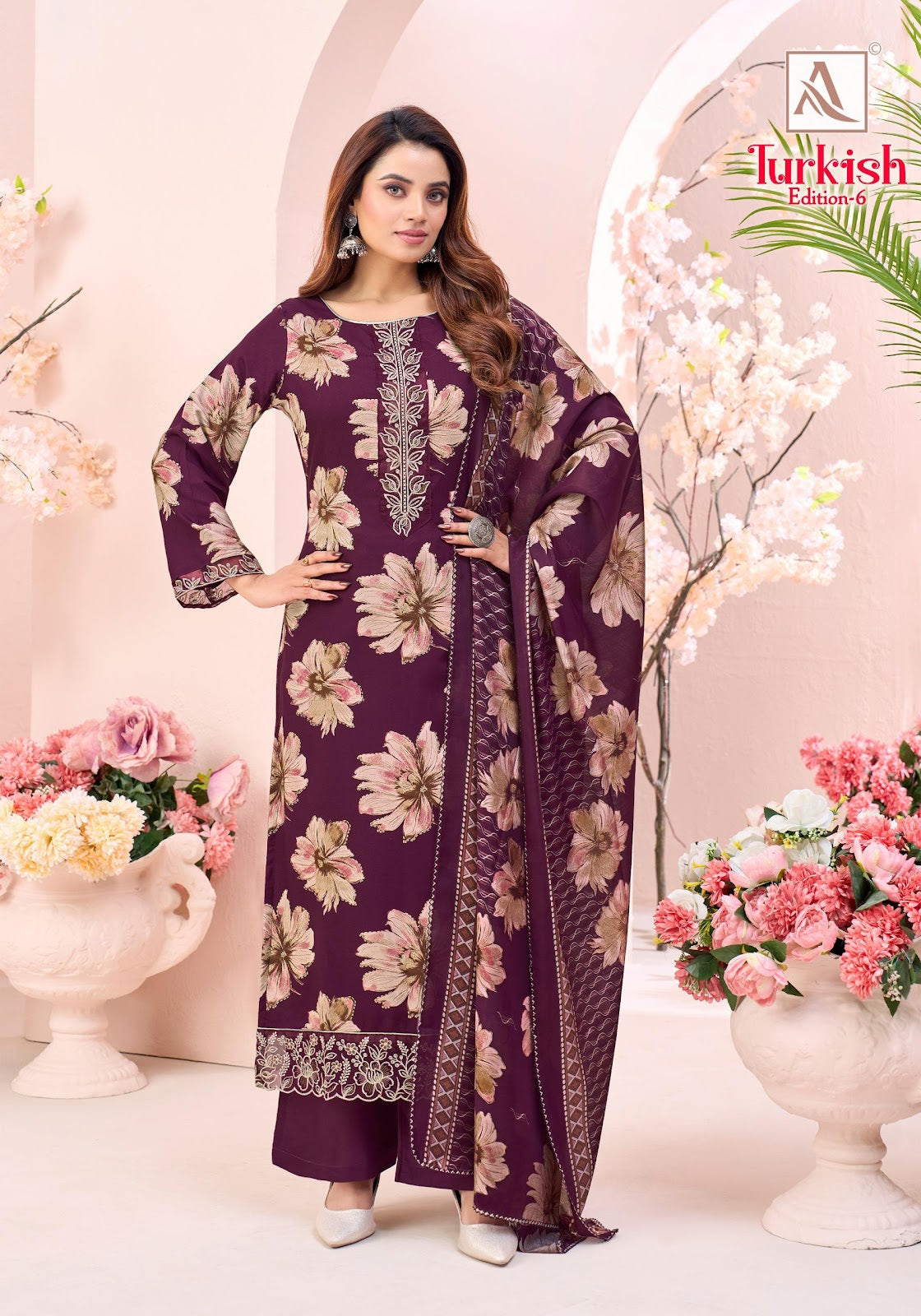 Turkish Edition 6 Alok Viscose Reyon Karachi Salwar Suits Supplier India