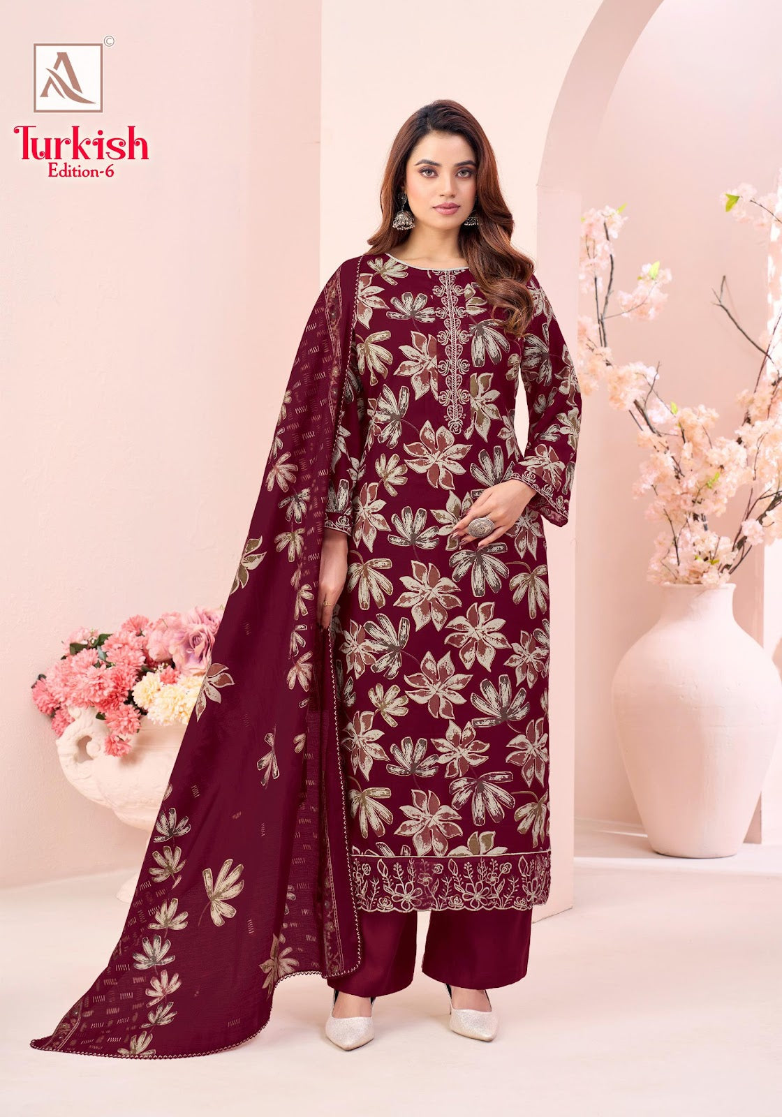 Turkish Edition 6 Alok Viscose Reyon Karachi Salwar Suits Supplier India