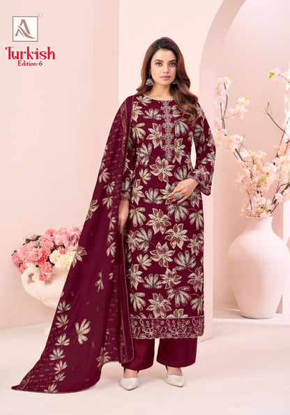 Turkish Edition 6 Alok Viscose Reyon Karachi Salwar Suits Supplier India