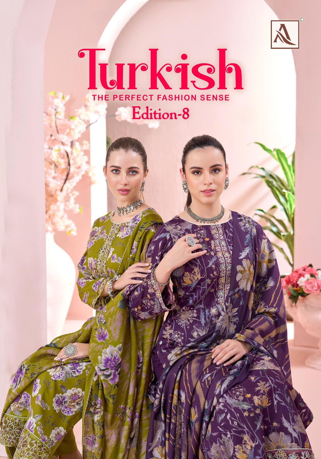 Turkish Edition 8 Alok Viscose Reyon Karachi Salwar Suits Wholesale