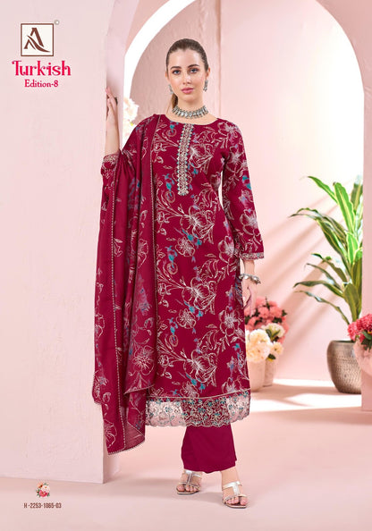 Turkish Edition 8 Alok Viscose Reyon Karachi Salwar Suits Wholesale
