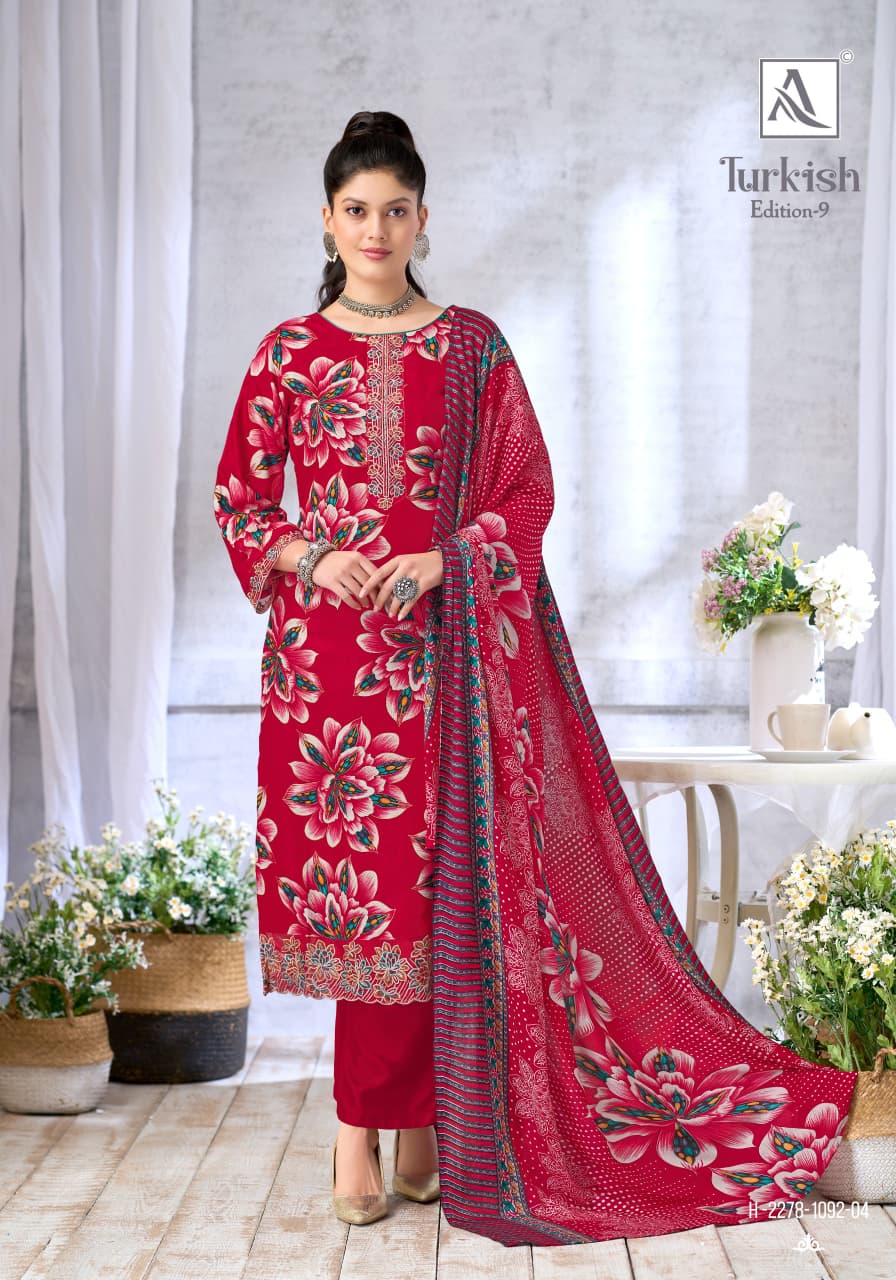 Turkish Edition 9 Alok Viscose Reyon Karachi Salwar Suits Wholesale