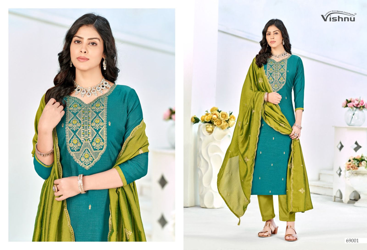 Turkish Vishnu Impex Vichitra Silk Pant Style Suits Manufacturer