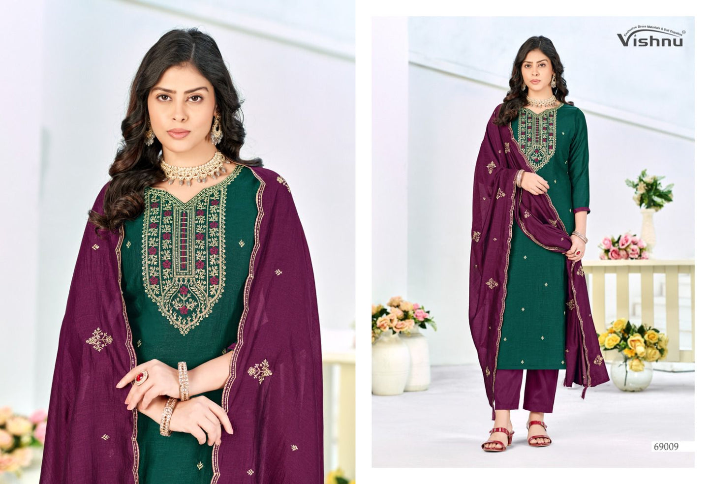 Turkish Vishnu Impex Vichitra Silk Pant Style Suits Manufacturer