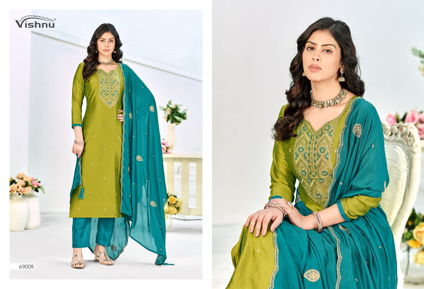 Turkish Vishnu Impex Vichitra Silk Pant Style Suits Manufacturer