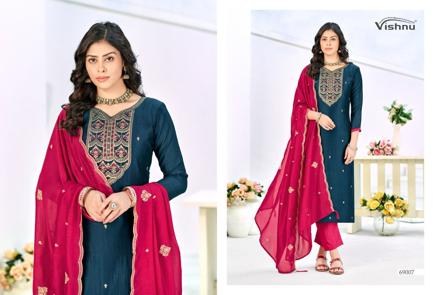 Turkish Vishnu Impex Vichitra Silk Pant Style Suits Manufacturer