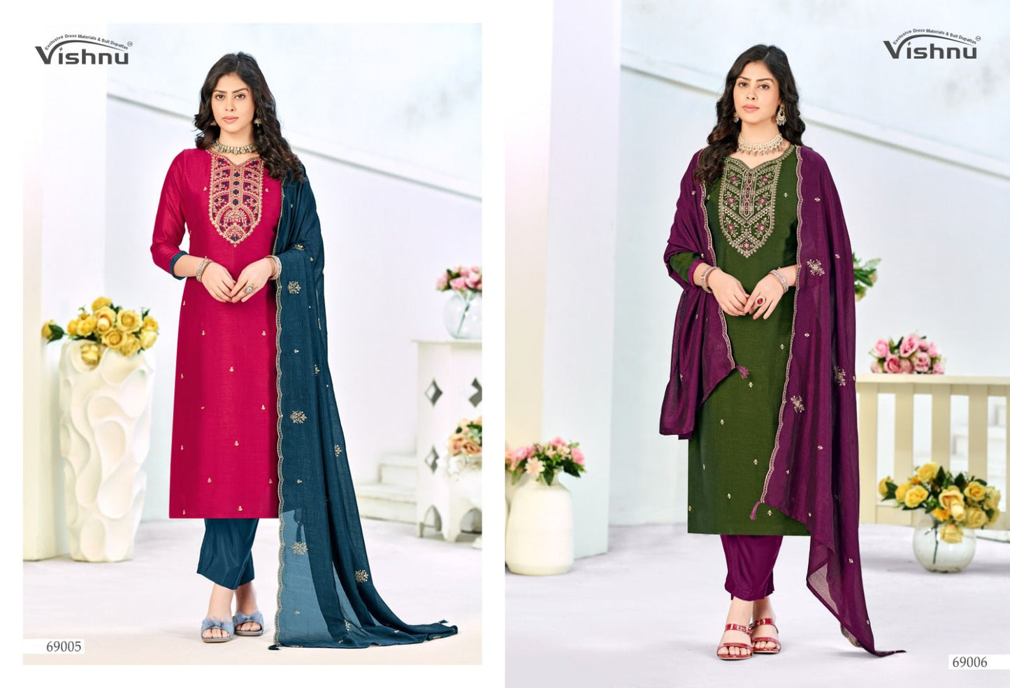 Turkish Vishnu Impex Vichitra Silk Pant Style Suits Manufacturer