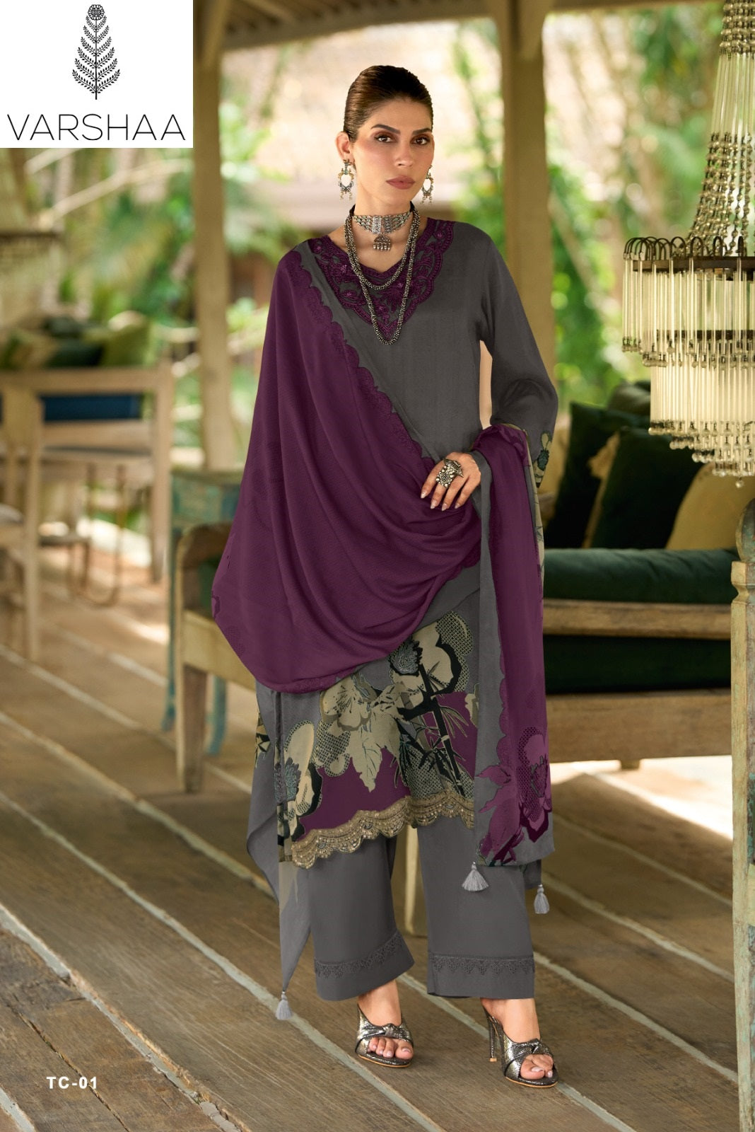Tuscany 2 Varshaa Viscose Muslin Pakistani Salwar Suits Supplier Ahmedabad