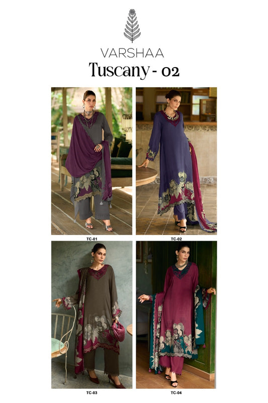 Tuscany 2 Varshaa Viscose Muslin Pakistani Salwar Suits Supplier Ahmedabad