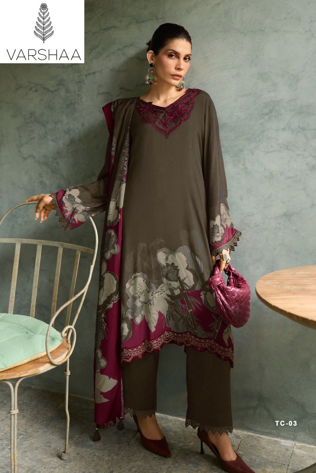 Tuscany 2 Varshaa Viscose Muslin Pakistani Salwar Suits Supplier Ahmedabad