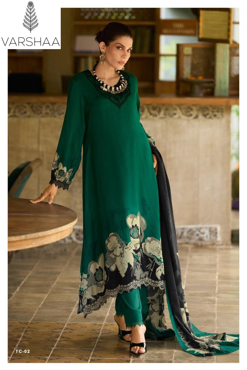 Tuscany Varshaa Viscose Muslin Pakistani Salwar Suits Manufacturer Gujarat