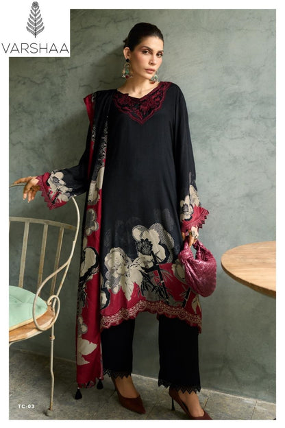 Tuscany Varshaa Viscose Muslin Pakistani Salwar Suits Manufacturer Gujarat