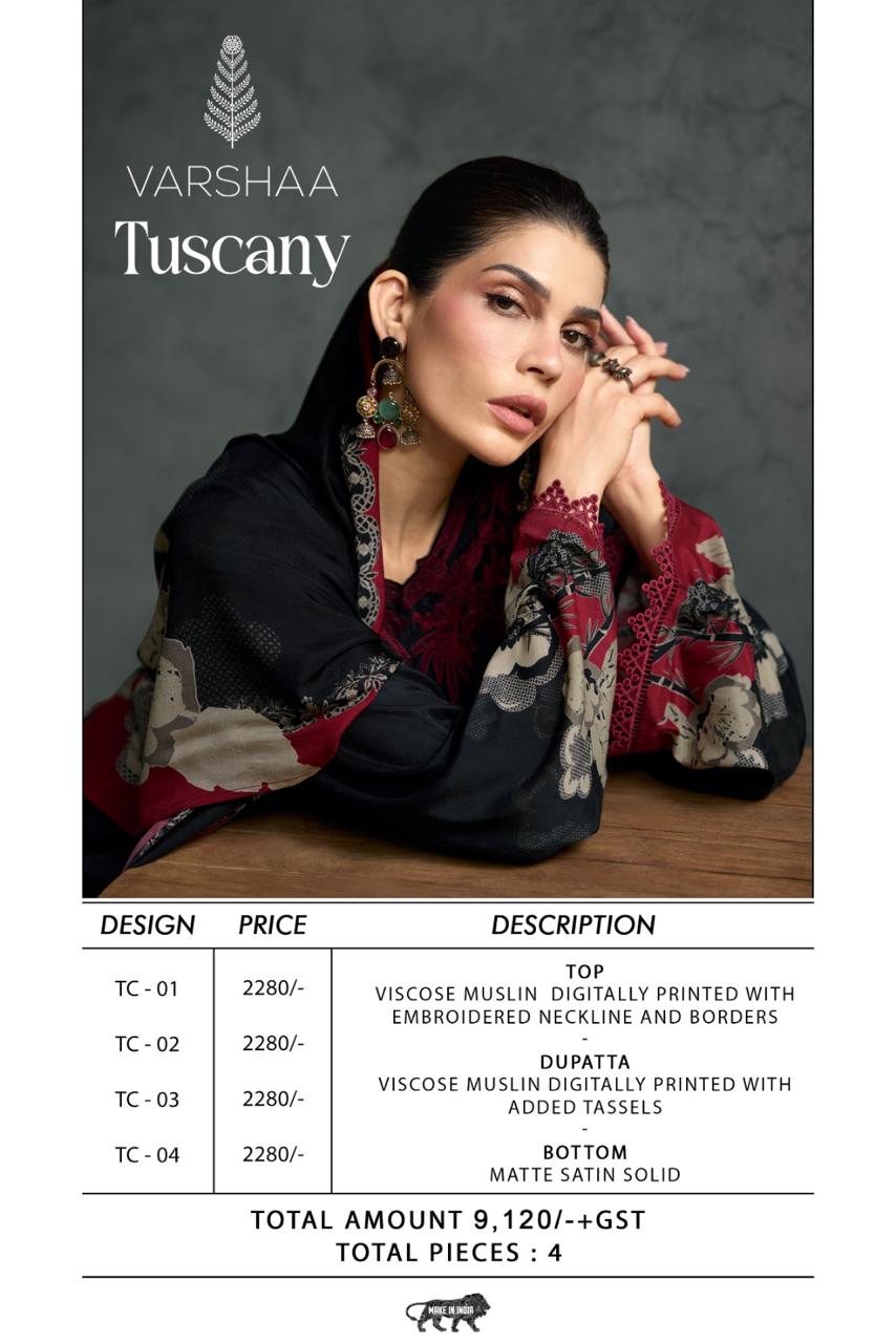 Tuscany Varshaa Viscose Muslin Pakistani Salwar Suits Manufacturer Gujarat