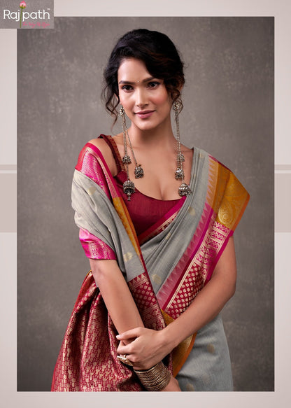 Tuti Fruti Silk Rajpath Modal Cotton Sarees Supplier