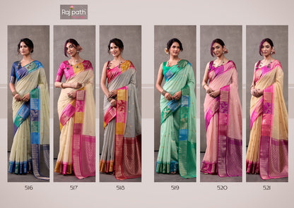 Tuti Fruti Silk Rajpath Modal Cotton Sarees Supplier