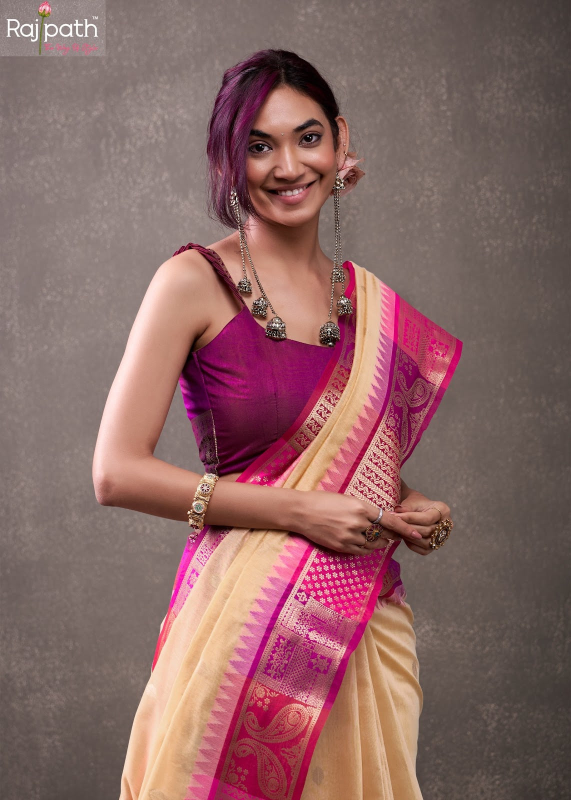 Tuti Fruti Silk Rajpath Modal Cotton Sarees Supplier