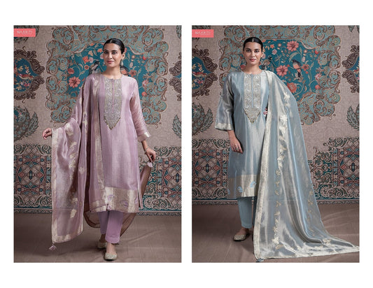 Tuveen Naariti Tissue Jacquard Pant Style Suits Wholesaler Ahmedabad