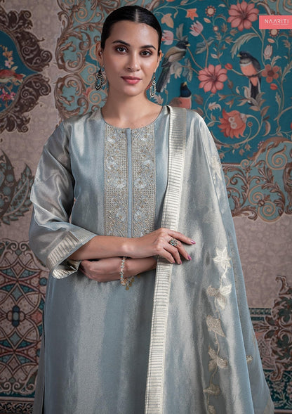 Tuveen Naariti Tissue Jacquard Pant Style Suits Wholesaler Ahmedabad