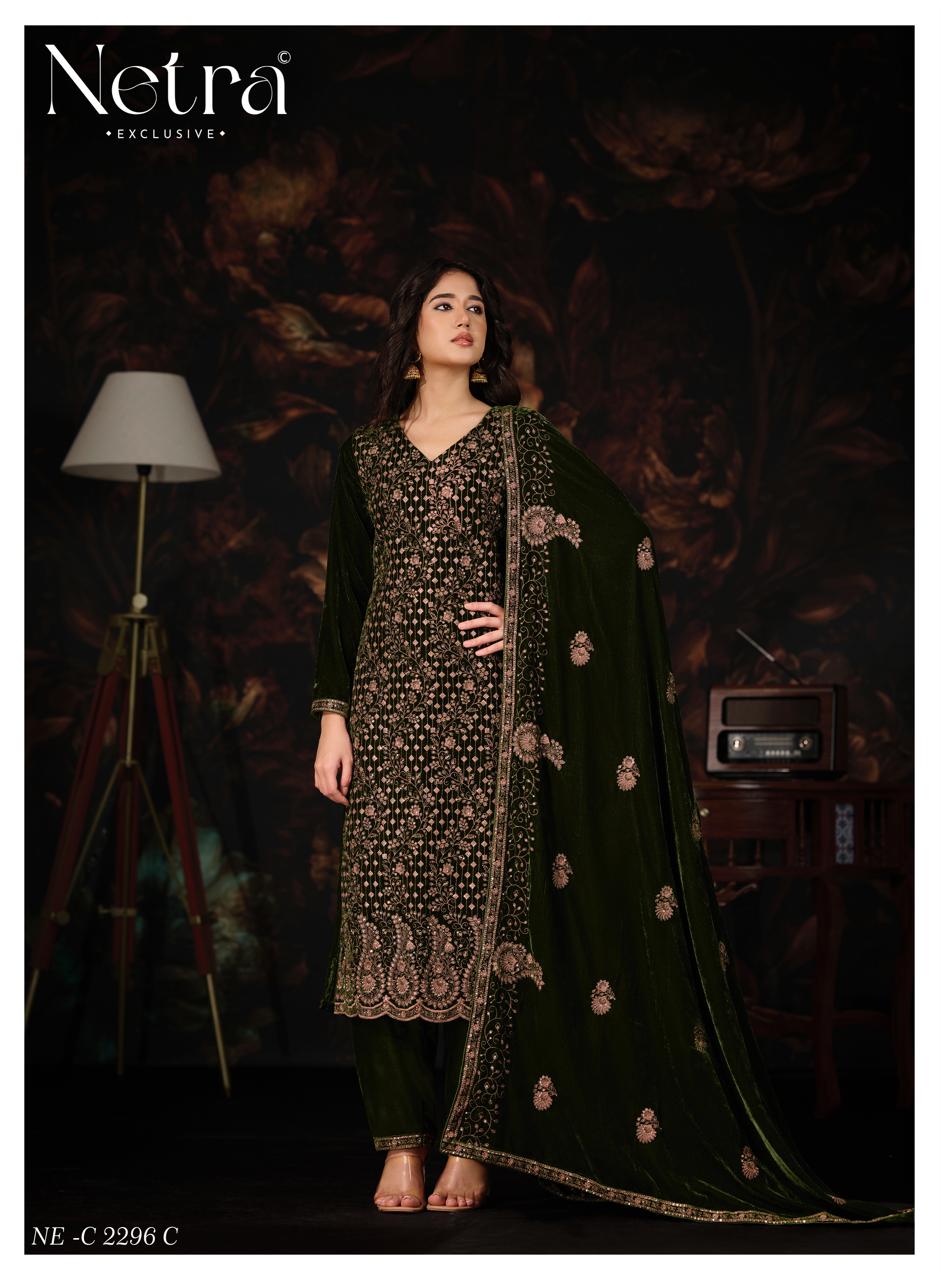 Tvesha Netra Silk Velvet Suits Wholesaler India