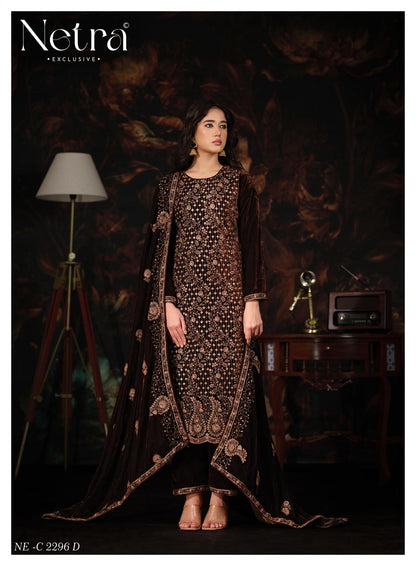 Tvesha Netra Silk Velvet Suits Wholesaler India