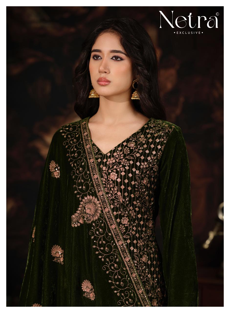 Tvesha Netra Silk Velvet Suits Wholesaler India