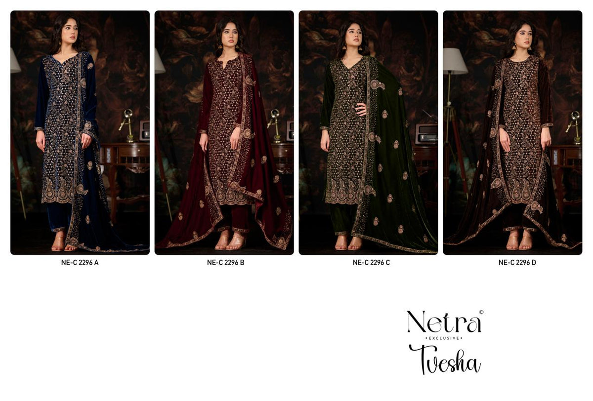 Tvesha Netra Silk Velvet Suits Wholesaler India