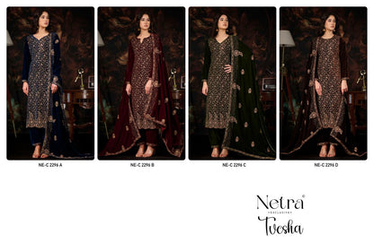 Tvesha Netra Silk Velvet Suits Wholesaler India