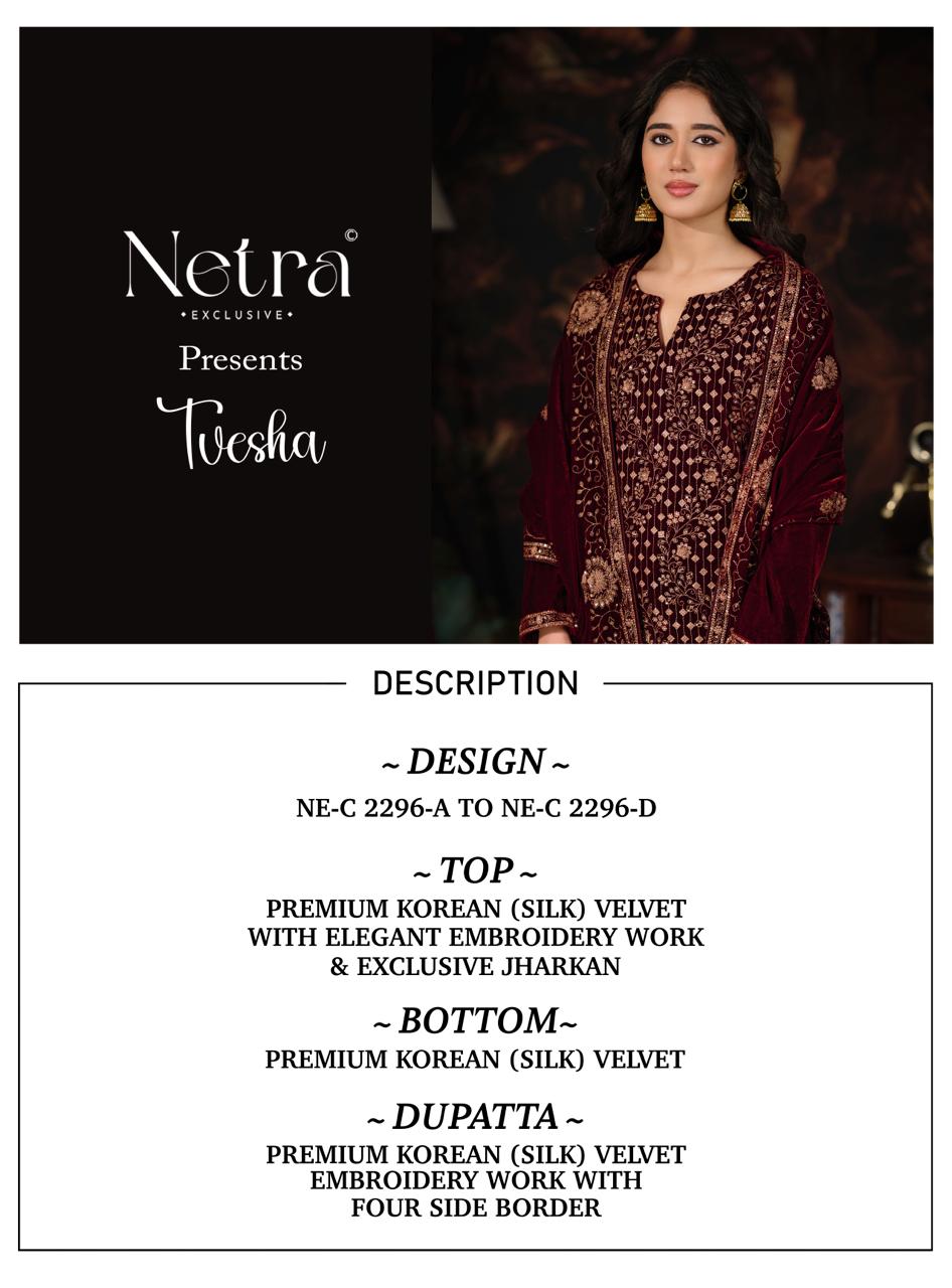 Tvesha Netra Silk Velvet Suits Wholesaler India