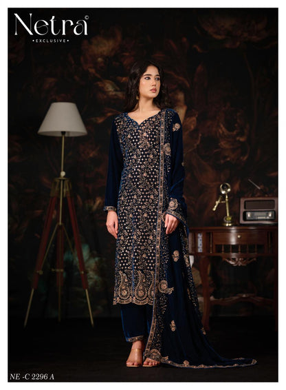 Tvesha Netra Silk Velvet Suits Wholesaler India