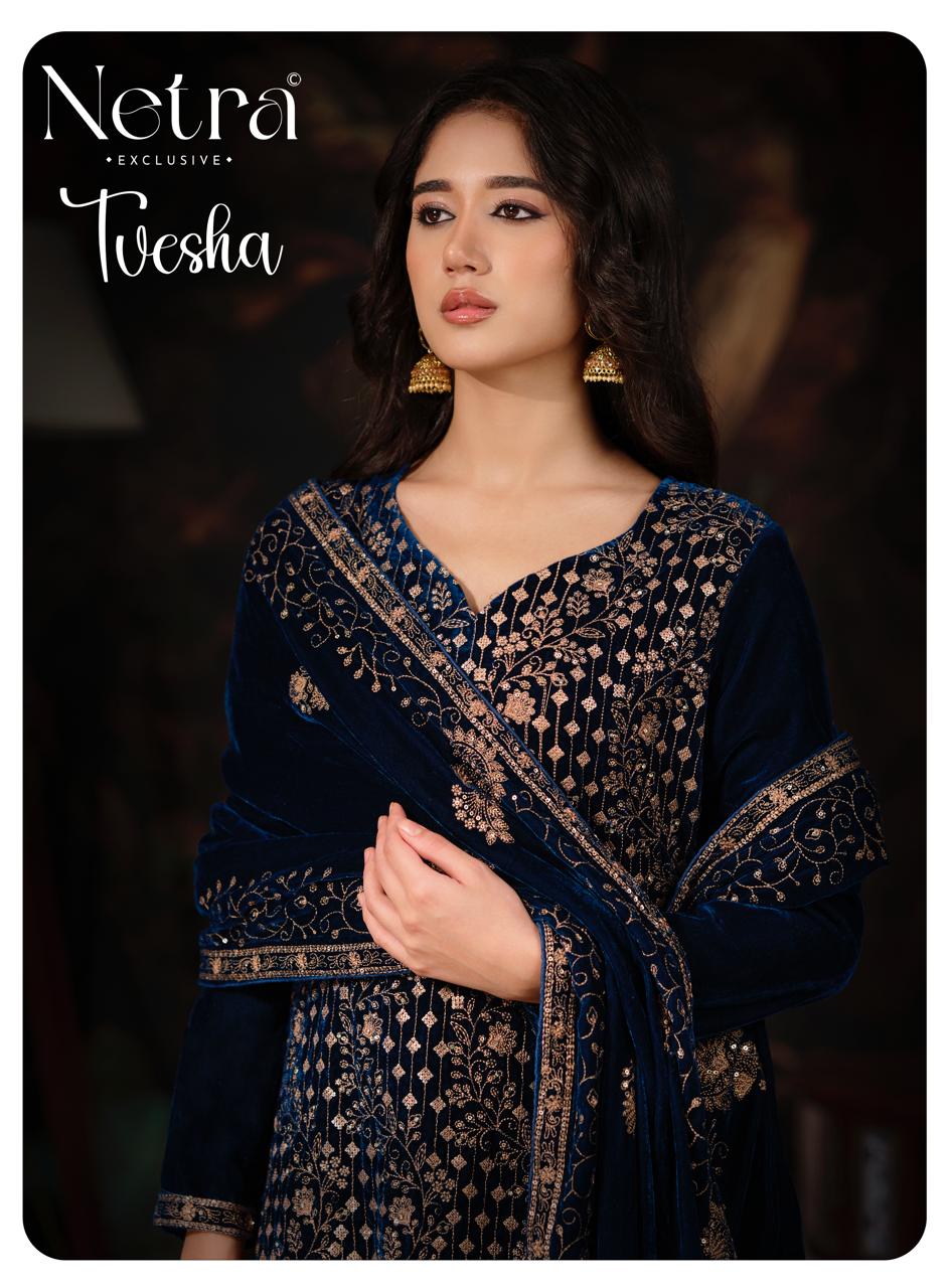 Tvesha Netra Silk Velvet Suits Wholesaler India