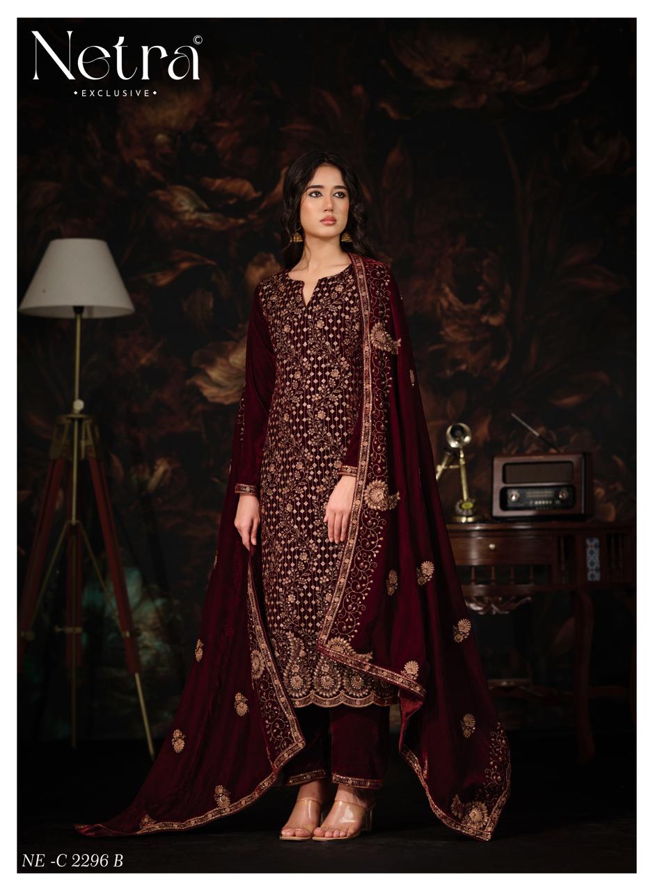 Tvesha Netra Silk Velvet Suits Wholesaler India