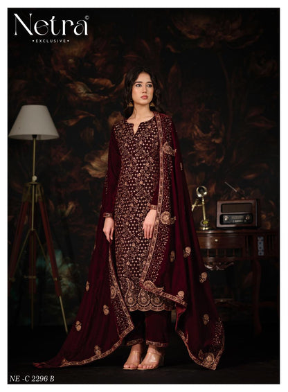 Tvesha Netra Silk Velvet Suits Wholesaler India