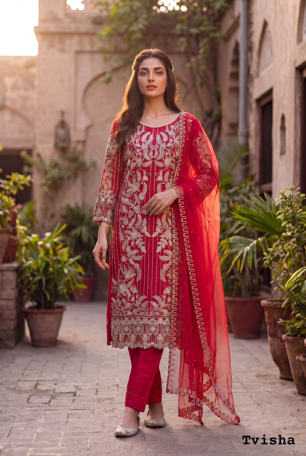 Tvisha Vol 1 Bluehills Net Readymade Pant Style Suits Wholesaler Gujarat