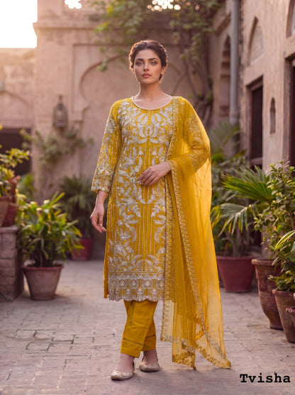 Tvisha Vol 1 Bluehills Net Readymade Pant Style Suits Wholesaler Gujarat