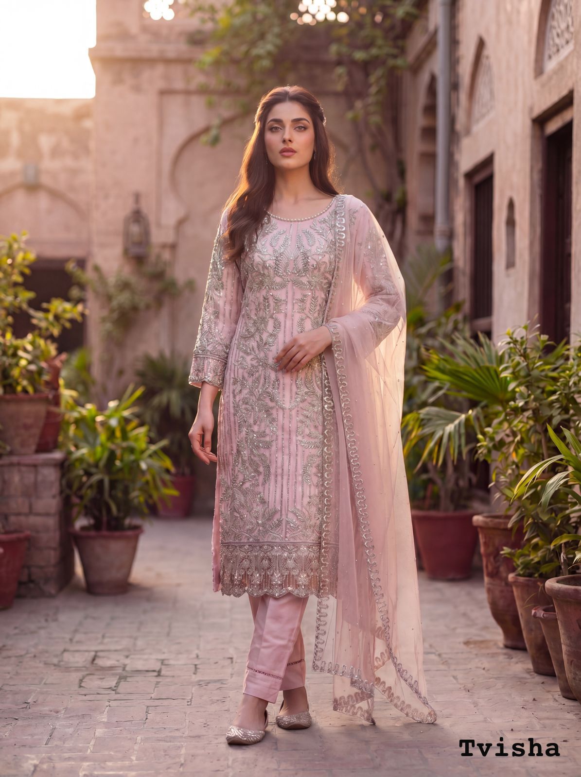 Tvisha Vol 1 Bluehills Net Readymade Pant Style Suits Wholesaler Gujarat