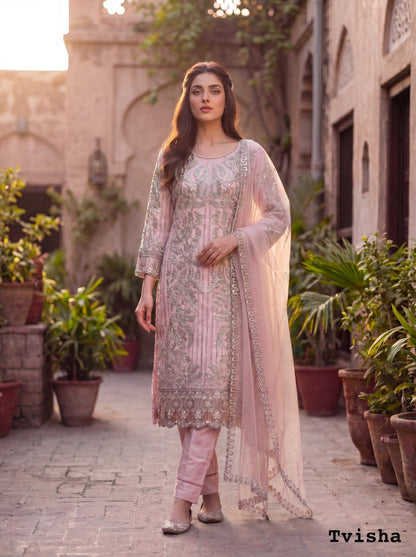 Tvisha Vol 1 Bluehills Net Readymade Pant Style Suits Wholesaler Gujarat
