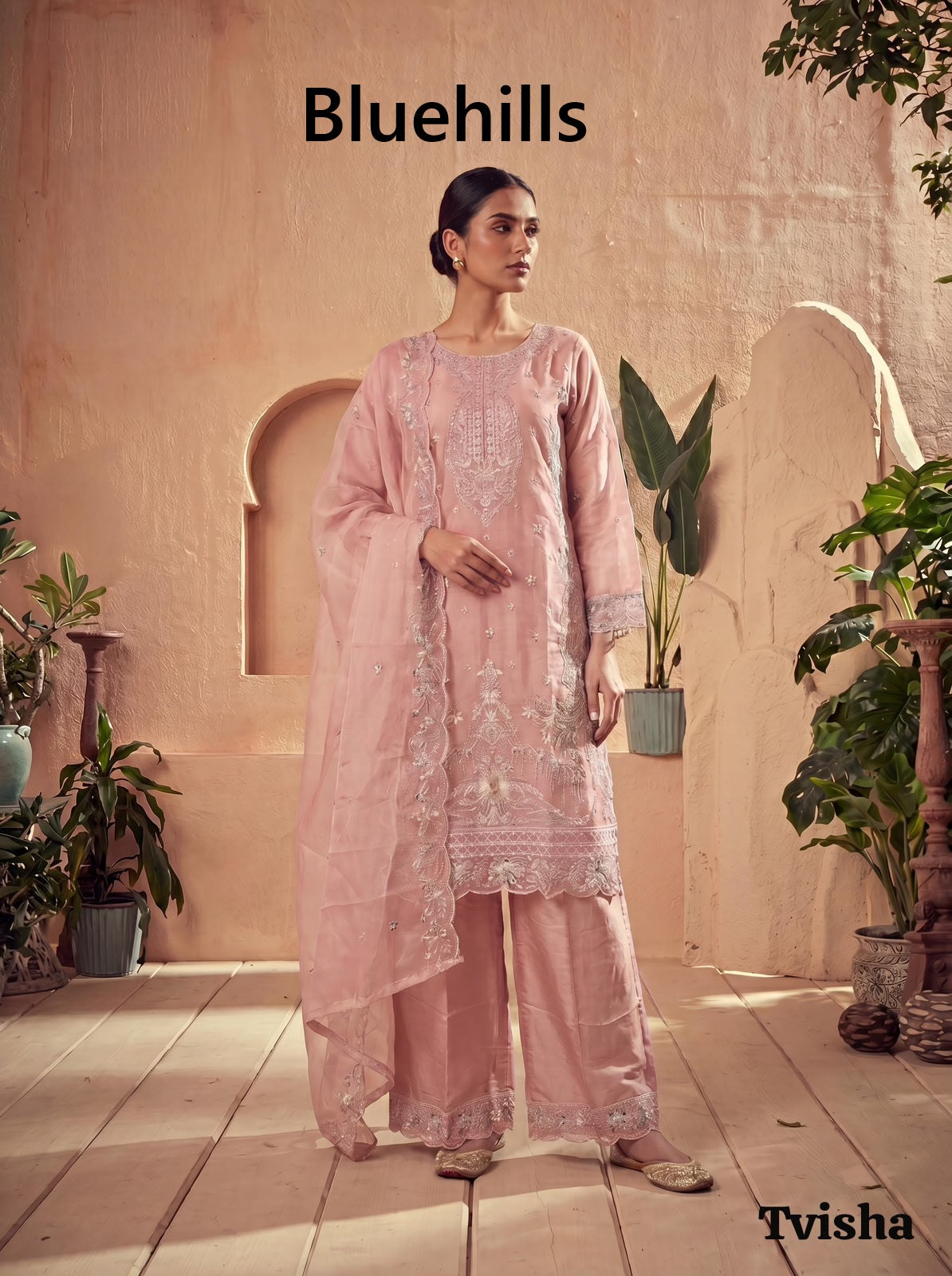 Tvisha Vol 2 Bluehills Organza Readymade Pant Style Suits Manufacturer India