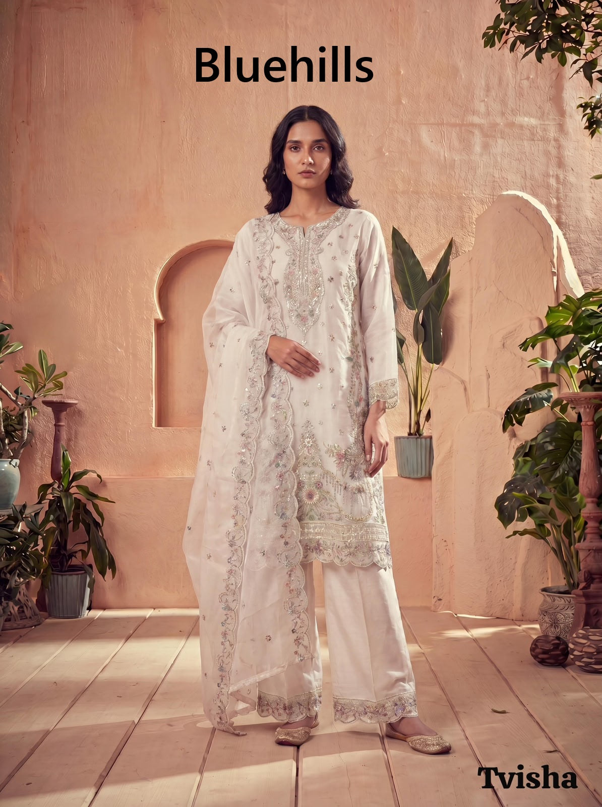 Tvisha Vol 2 Bluehills Organza Readymade Pant Style Suits Manufacturer India