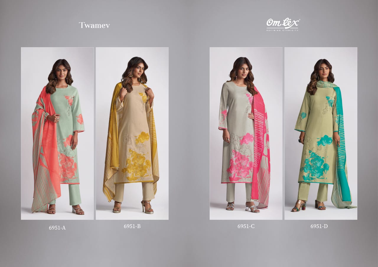 Twamev Omtex Linen Cotton Pant Style Suits Exporter India