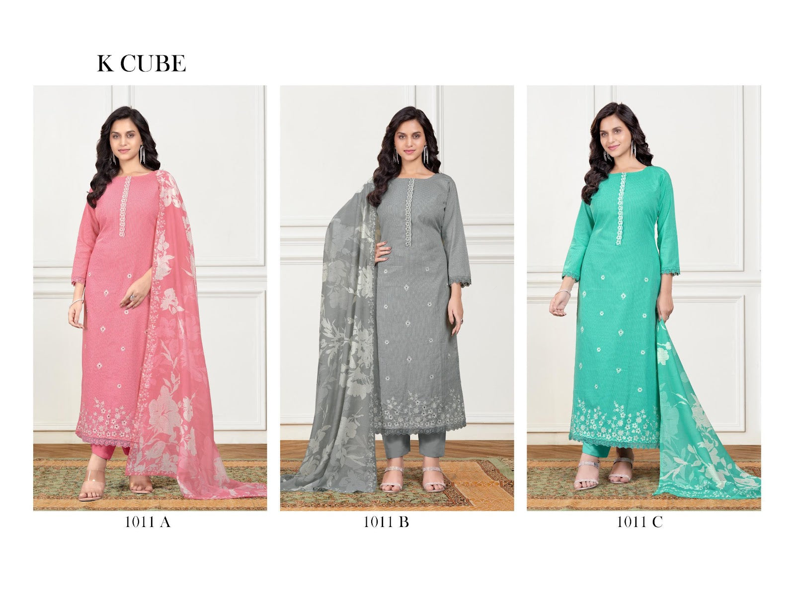 Twinkle 1011 K Cube Cotton Pant Style Suits Wholesale Price