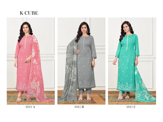 Twinkle 1011 K Cube Cotton Pant Style Suits Wholesale Price