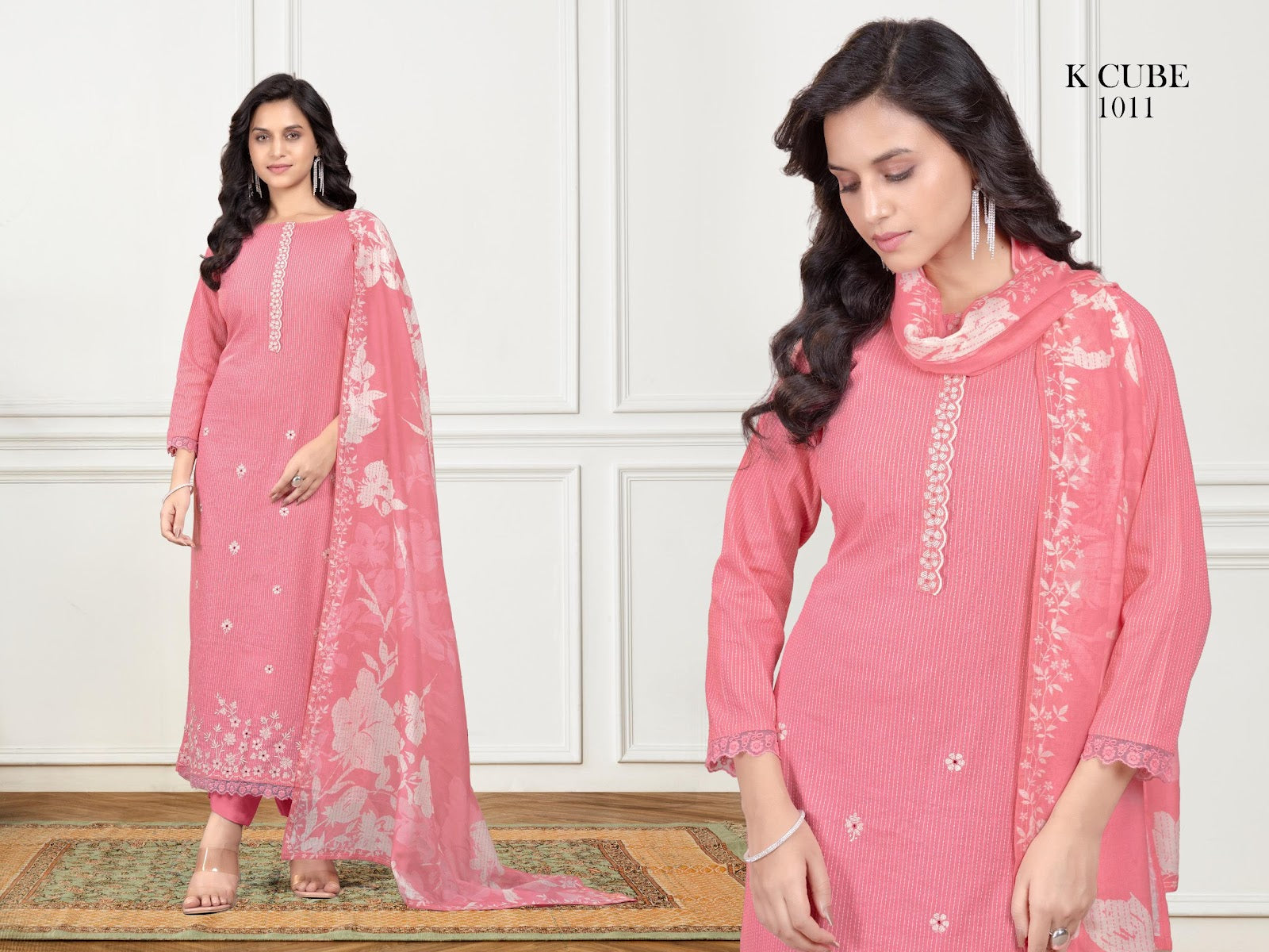 Twinkle 1011 K Cube Cotton Pant Style Suits Wholesale Price