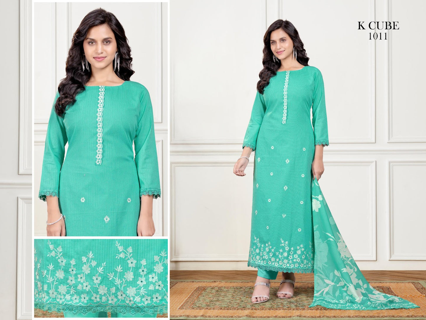 Twinkle 1011 K Cube Cotton Pant Style Suits Wholesale Price