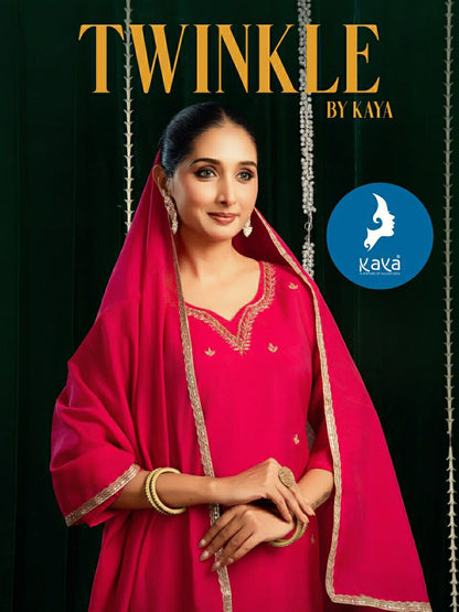 Twinkle Kaya Mul Chanderi Readymade Pant Style Suits Wholesaler Gujarat