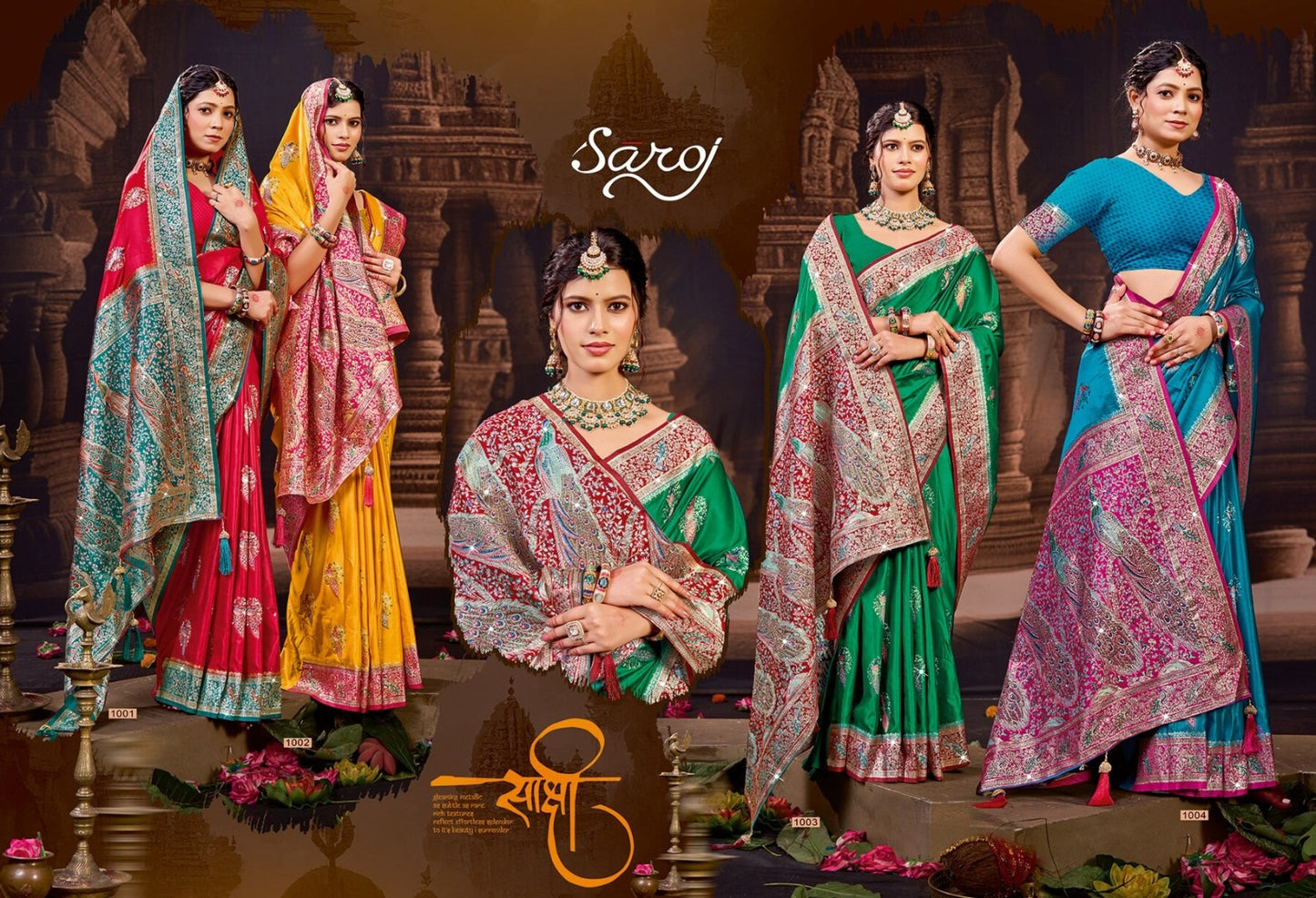 Twinkle Satin Saroski Saroj Silk Sarees Wholesale