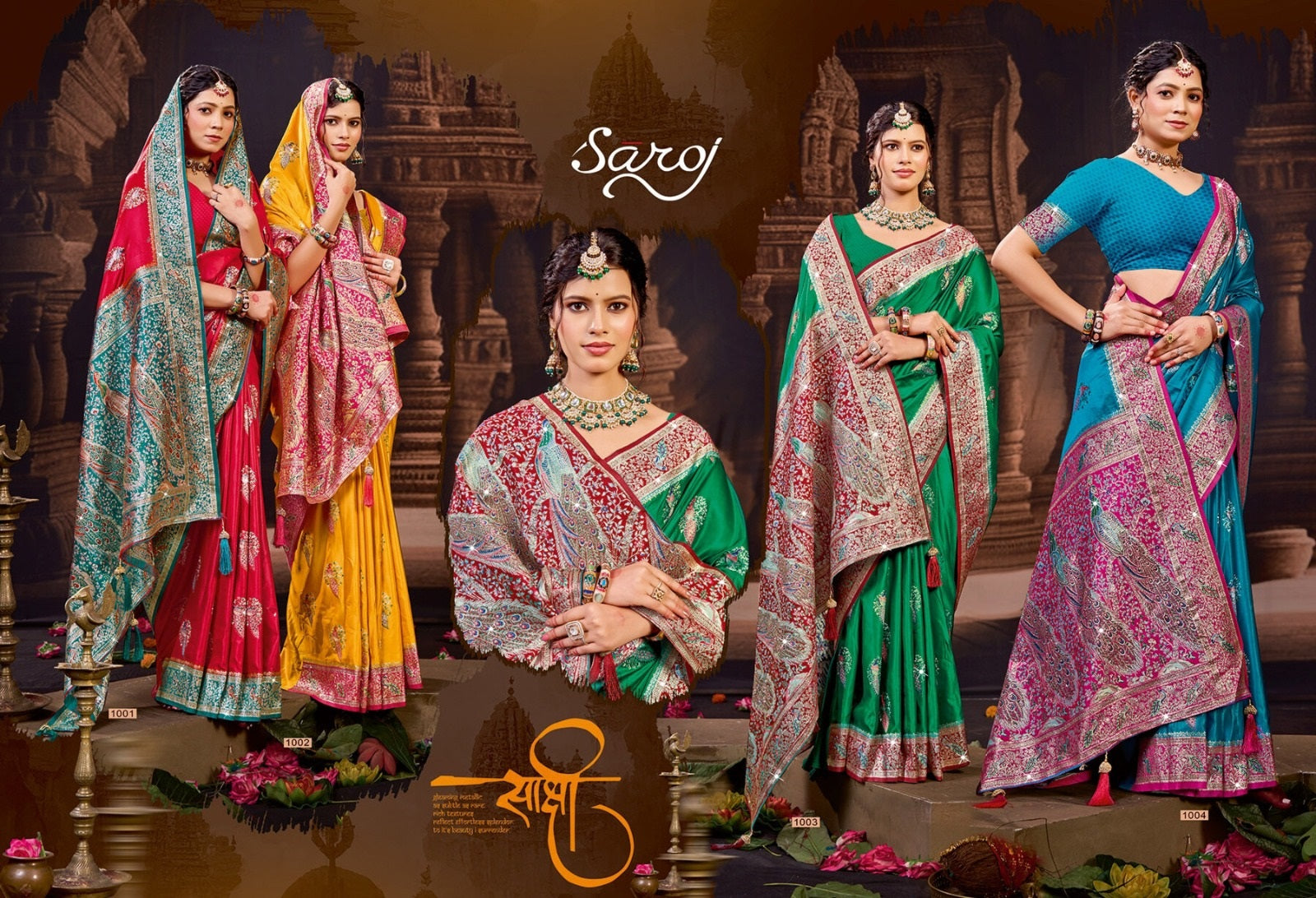 Twinkle Satin Saroski Saroj Silk Sarees Wholesale