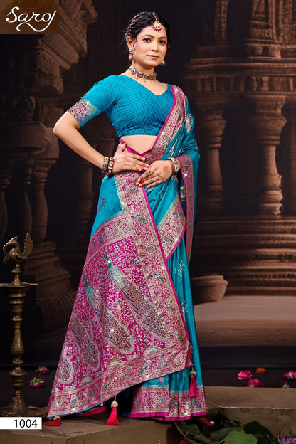 Twinkle Satin Saroski Saroj Silk Sarees Wholesale